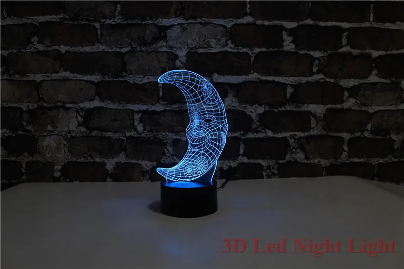 3D пятничный ночник новый подарок на день рождения луна 7 цветов сменный