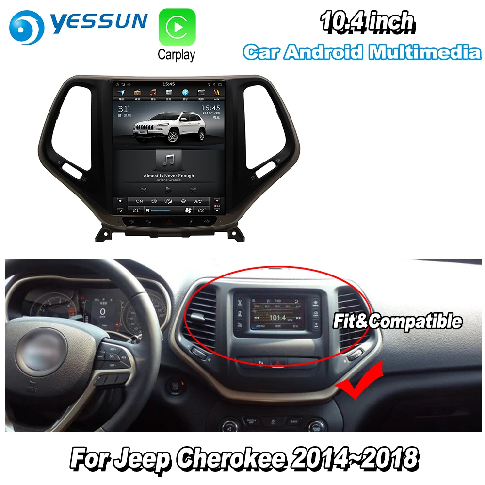 YESSUN 10,4 ''HD супер экран для Jeep Cherokee~ автомобиль Android Carplay gps Navi карты навигации плеер радио без CD DVD