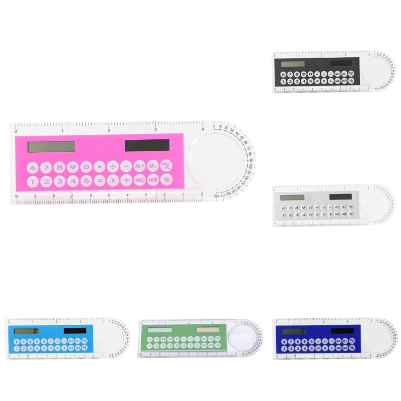 

Colorful Student Ruler Mini Portable Solar Energy Calculator Office Stationery