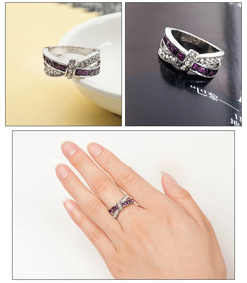 Новые женские вечерние свадебные подарки с крестиком белый Аметист циркон