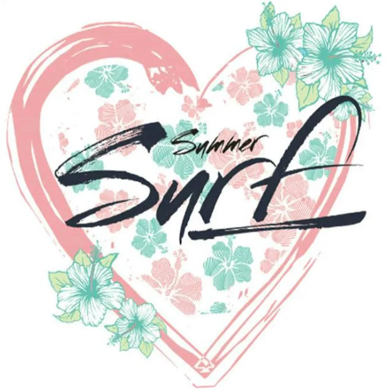 Модные нашивки одежда термопечать с большим сердцем и цветком футболка женские