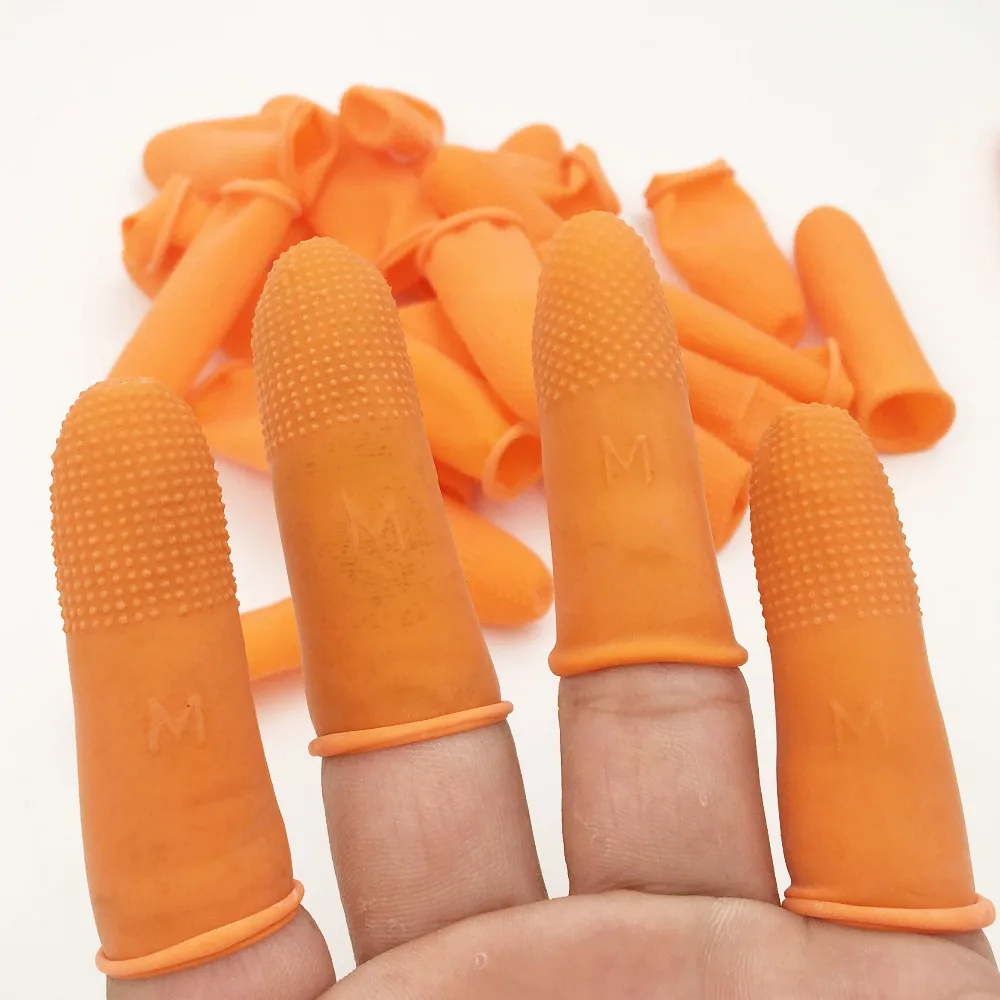 Противоскользящие перчатки GOXAWEE 100 шт. антистатические для пальцев из латекса и