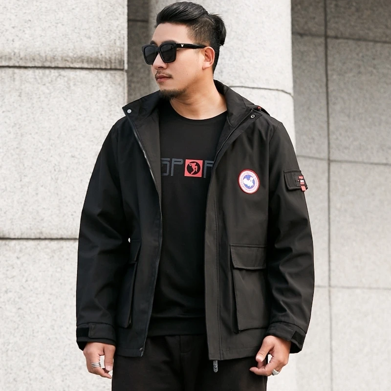 Плюс размер 8XL 7XL 6XL Новая Осенняя мужская модная верхняя одежда ветровка куртка с