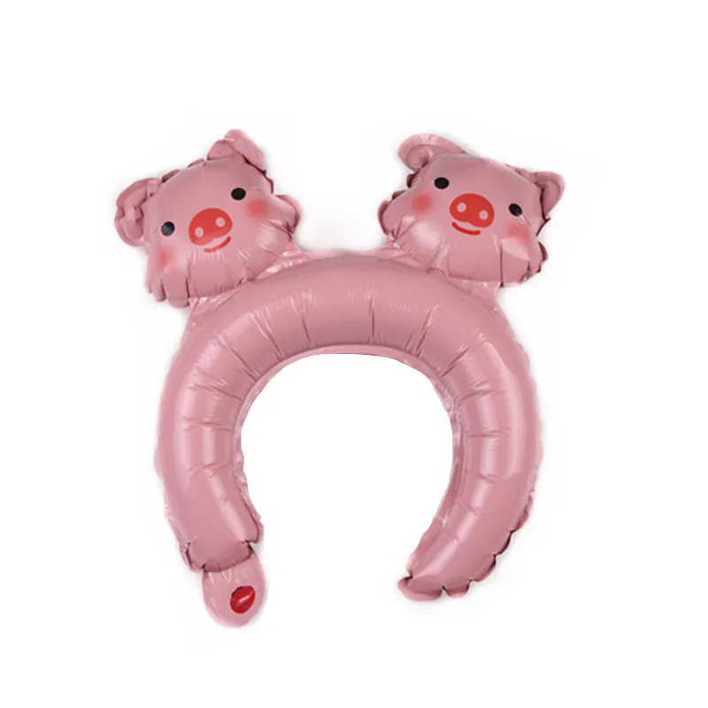 piggy Милая мультяшная повязка на голову в виде животного, фольгированный шар с днем рождения, свадьбы, вечеринки, украшения для детских игрушек, детский Декор - Цвет: piggy