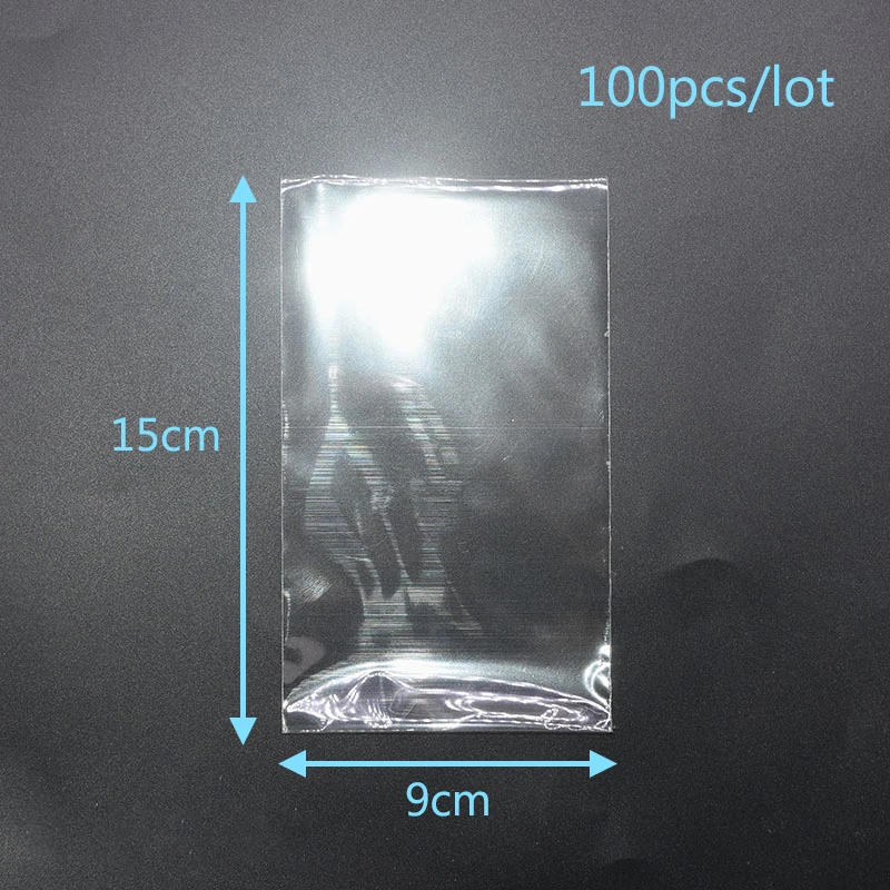 9x15cm 100 шт./лот конфеты леденец печенье прозрачный Opp пластиковые пакеты с уплотнением твист Галстуки упаковочный целофан мешок Свадебная вечеринка подарочная сумка - Цвет: 9x15cm