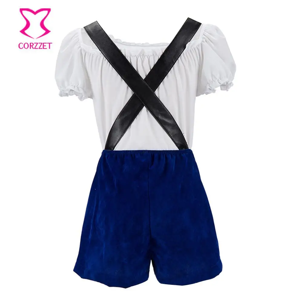 Women Oktoberfest Bib Pants Leather Sling High Waist Shorts Suit Halloween Costume Special Festival Bar Waitress |