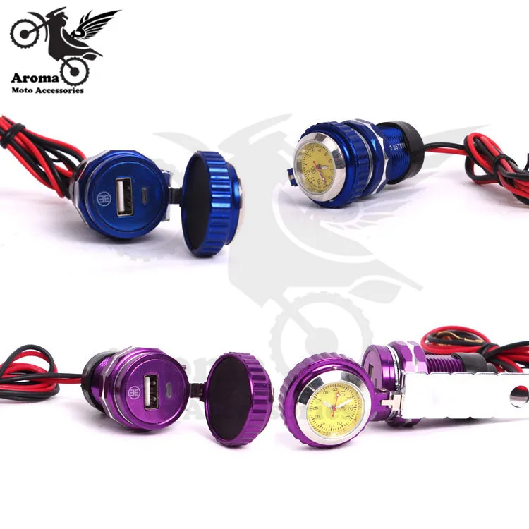8 видов цветов в наличии автомобильные usb зарядка мотоциклетные часы мобильный