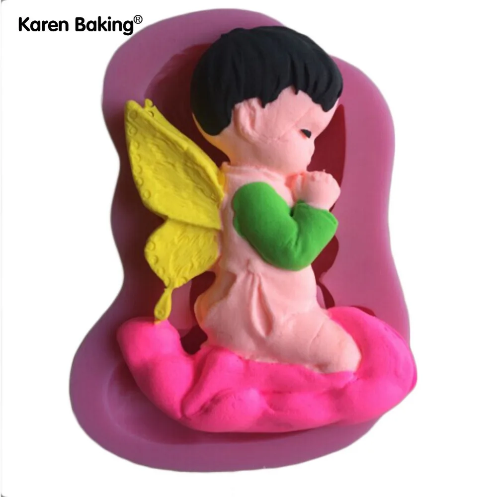Милый мальчик ангел форма силиконовые 3D формы посуда столовая Бар антипригарный
