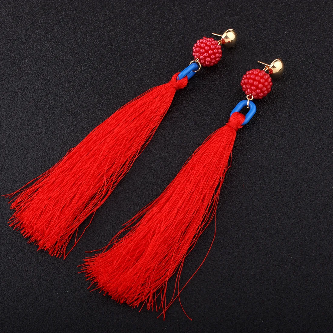 [Jimore] Черный Длинные кисточкой Серьги Новинка 2017 года Brincos Grandes модные Para Mulheres Для