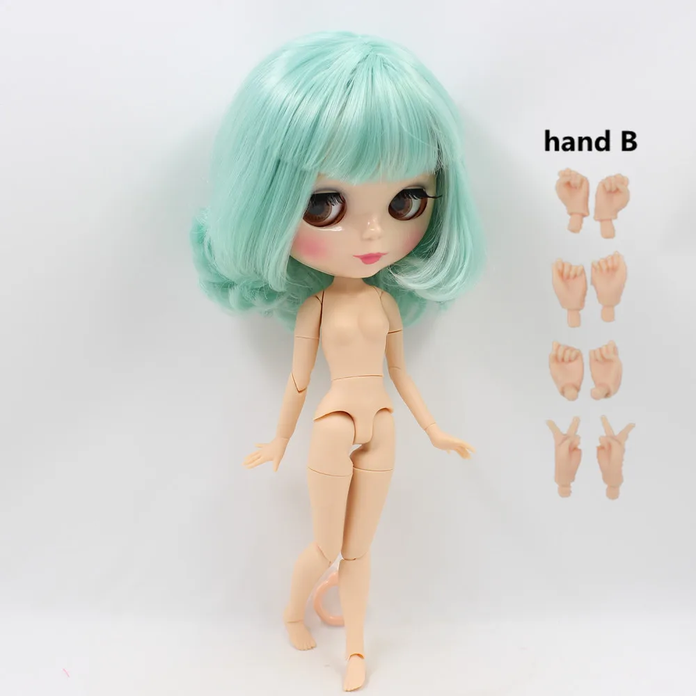 like the picture Fortune Days Nude Blyth Кукла № BL4006 Мятные волосы с челкой 1/6 суставов тело телесного цвета кожи фабрика Blyth - Цвет: like the picture
