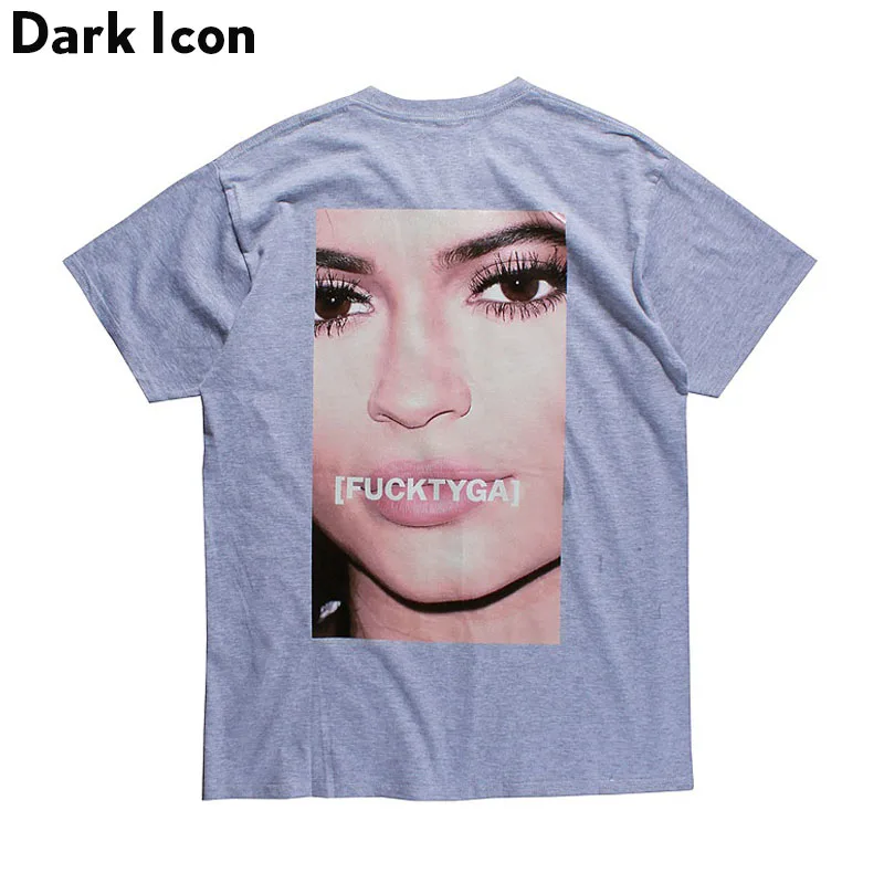 Мужская футболка в стиле хип хоп DARK ICON повседневная хлопковая Футболка с круглым