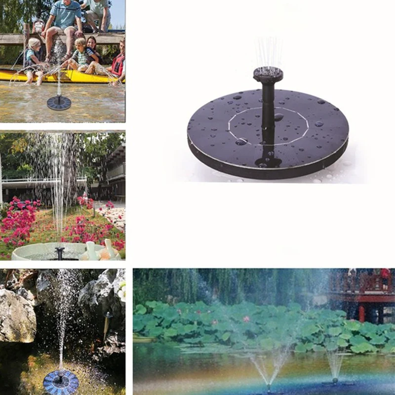 Solar Garden Fountains 7V Fountain Pump Waterfalls Power Bird Powered Water Birdbath | Дом и сад