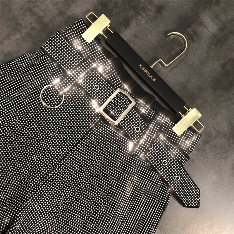 Бриллиантовые женские шорты с поясом высокой талией сексуальные для лета и