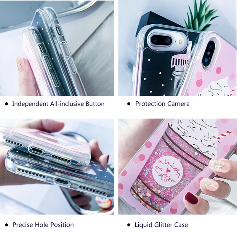 Liquid Glitter Case For iPhone X XR XS Max 8 7 Plus 5 5S SE 6 6s Perfume Quicksand Dynamic Cover |