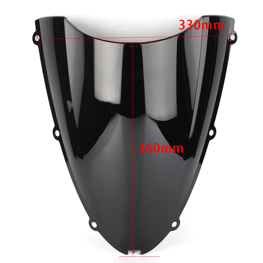Черный Лобовое стекло мотоцикла ветровое стекло Double Bubble для Kawasaki Ninja ZX6R 2005 2006 2007 2008& ZX636 2005-2006 - Цвет: Черный