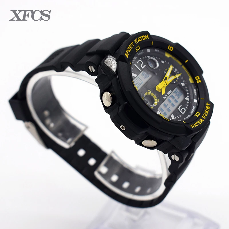 Xfcs водонепроницаемые наручные электронные автоматические часы для детей digitais