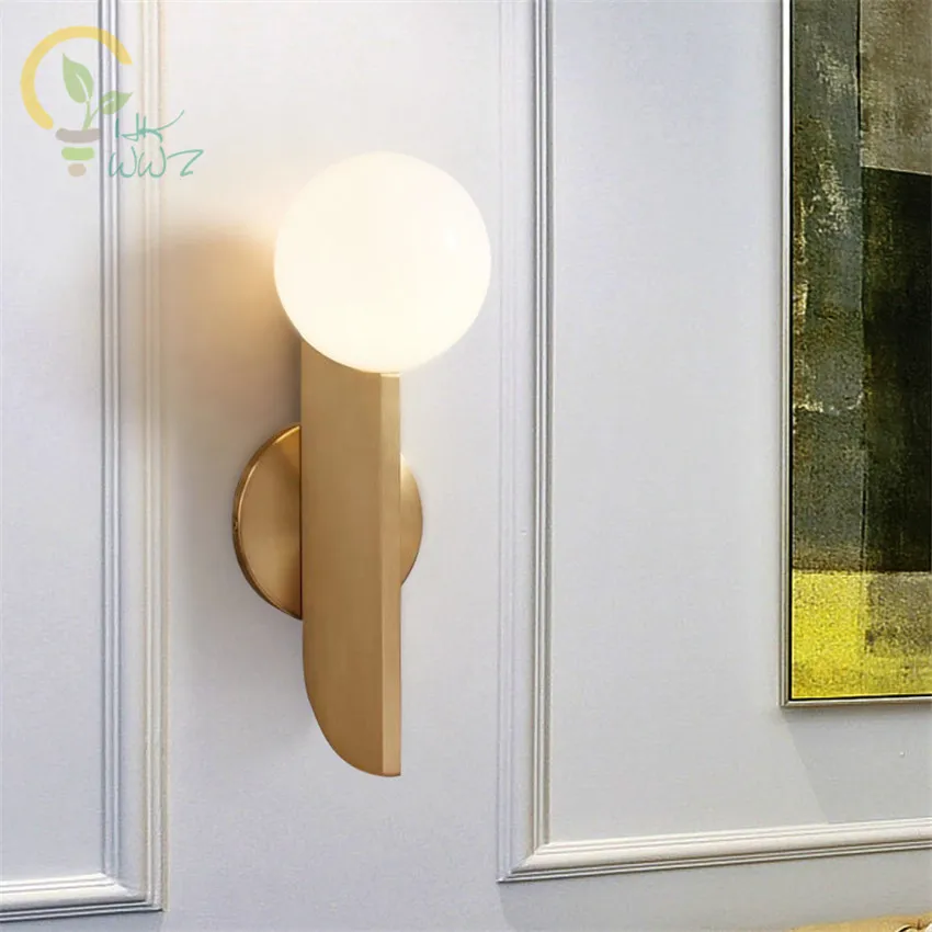 Modern LED Wall Lamp High Quality Gold Plated Body with Glass For Living Room Bedroom Light AC90-260V Lighting Fixture | Освещение