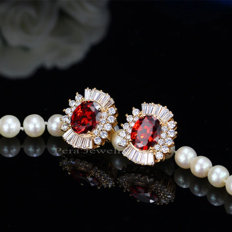 Pera Fashion Brand 5 Color Option Big Ear Stud Round Cute Crystal Rhinstone Paved Setting Earrings For Women Party Gift E253 | Украшения и