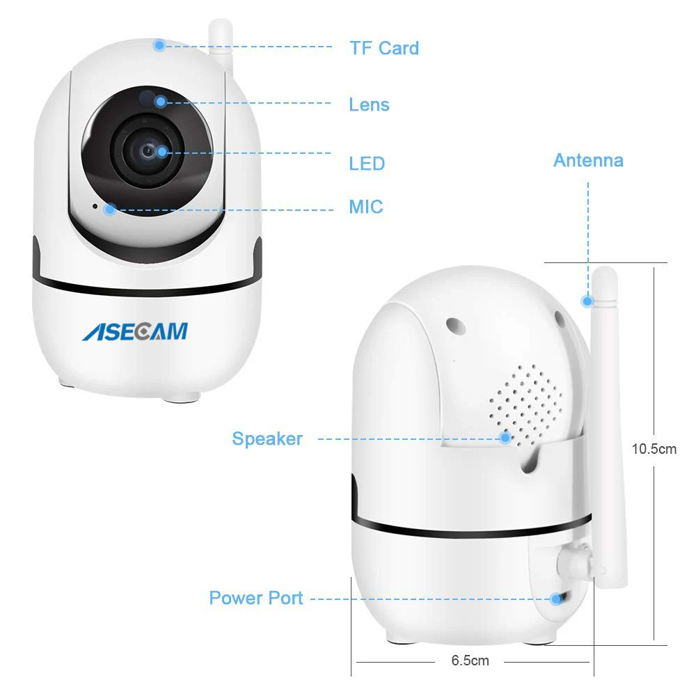 ASECAM HD 1080 P облако Беспроводной IP Камера интеллигентая(ый) автоматическое слежение за человека охранного видеонаблюдения для домашнего применения сетевая камера с WiFi Обнаружение движения