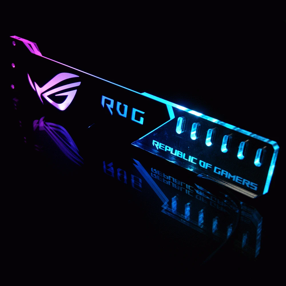 Поддержка графической карты GPU держатель кронштейн VGA Рамка подставка алюминий+ акрил ROG 12V 4PIN RGB/5 V 3PIN ARGB ASUS AURA SYNC Symphony