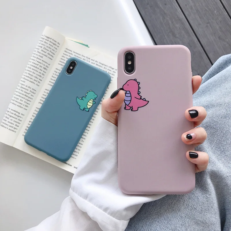 Милый мультяшный чехол для телефона для iphone 8 Plus 6 6S 7 X с милым динозавром для iphone Xs max XR Capa