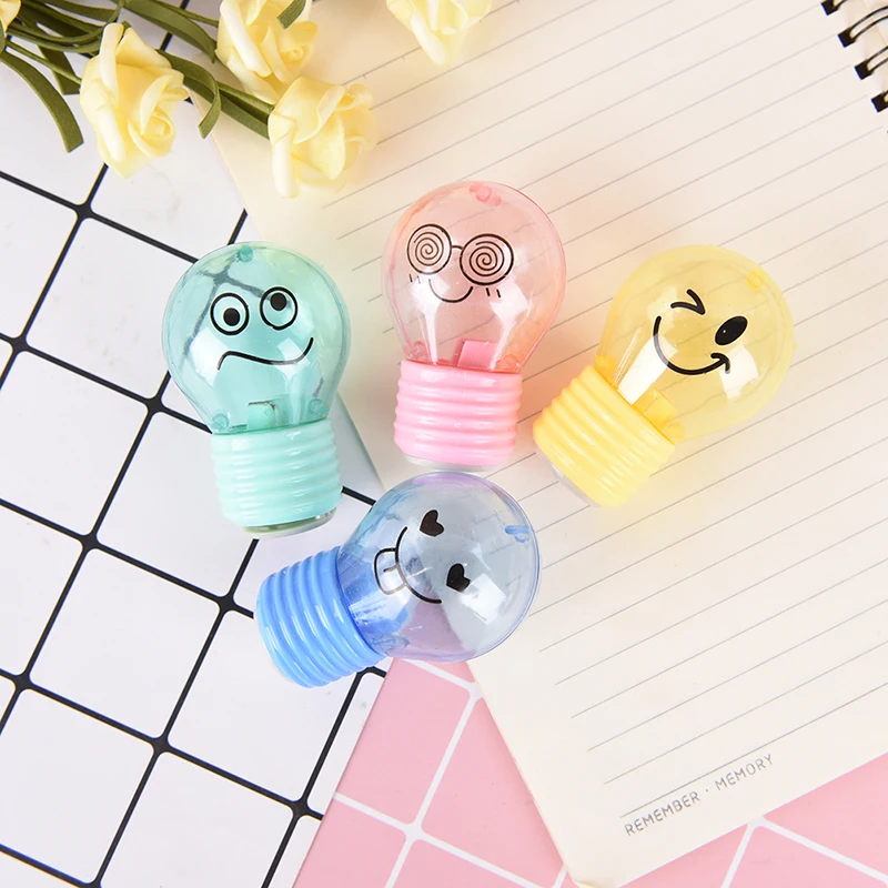 

1Pcs Bulb style emotion plastic pencil sharpener kids gift stationery school supplies 6*4*2.5cm