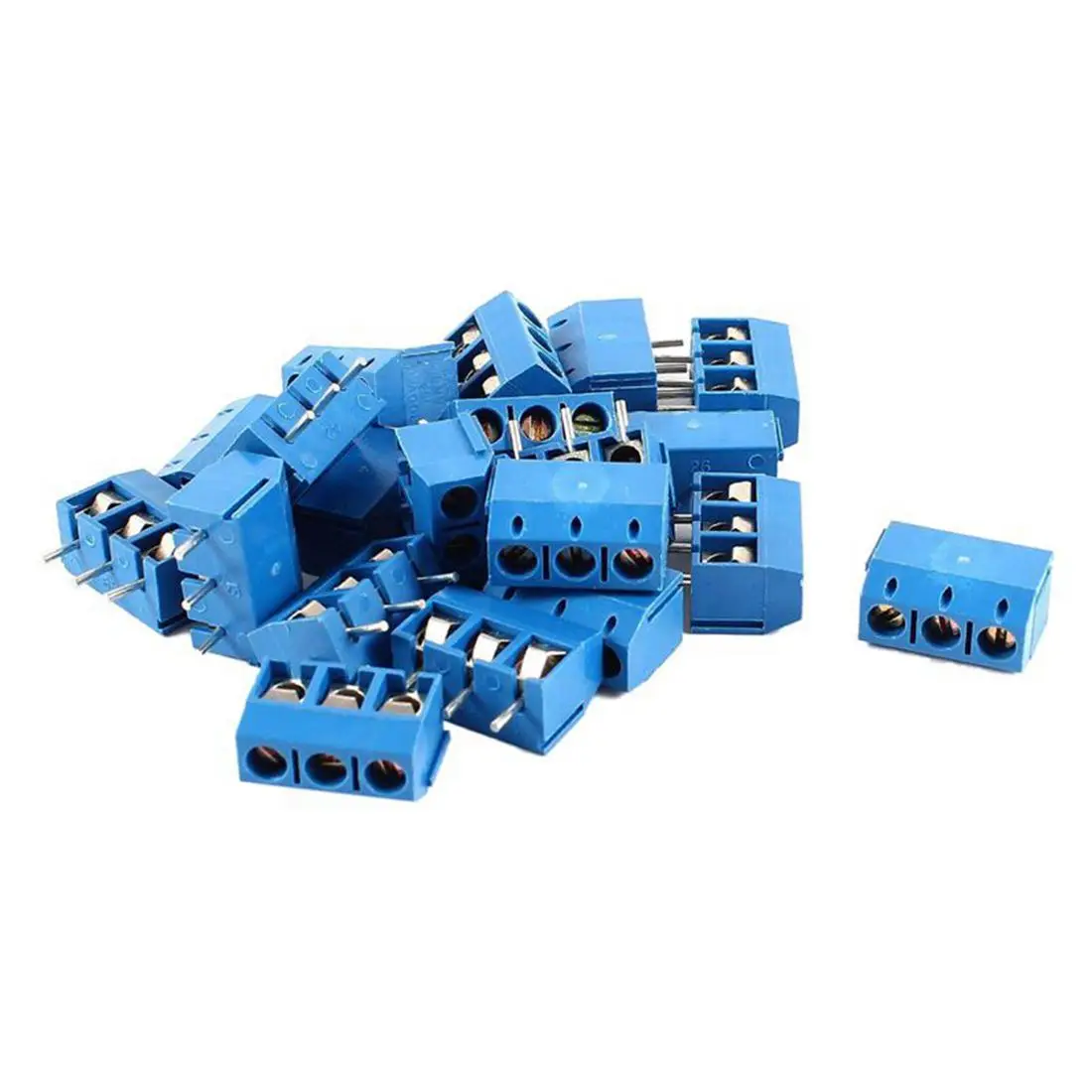 Абсолютно новый 20 штук 3 pin 5 мм Шаг PCB винтовой клеммный блок 300 В 16A AWG14 22 синий