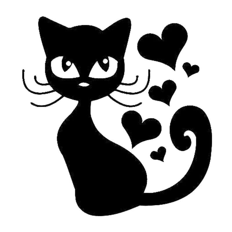 

14.1cm*14.8cm Cat Animal Fashion Stickers Decals Vinyl Car Styling Black