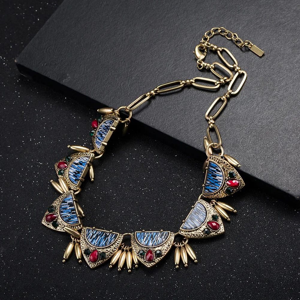 Chocker ожерелье Шарм Винтаж Для женщин кулон цепи кристалл колье Коренастый