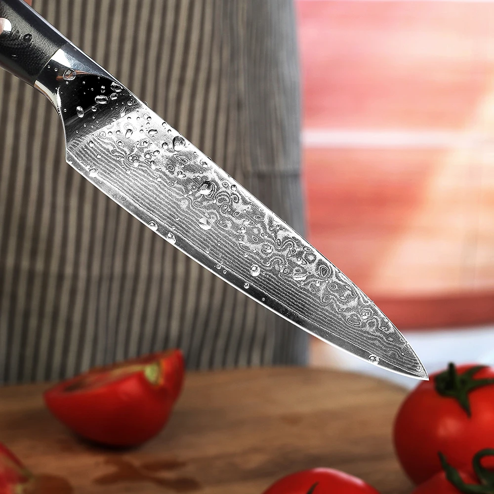 KEEMAKE 5 &quotдюймовый нож японский VG10 Дамасская Сталь Бритва острое лезвие кухонные