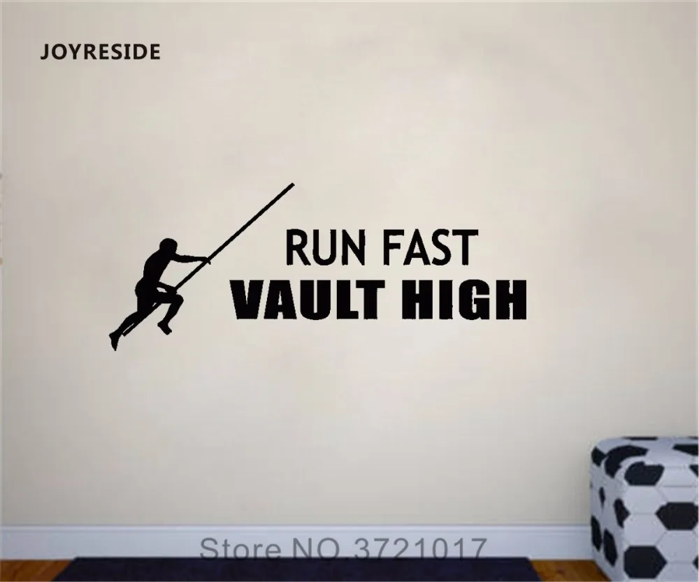 

JOYRESIDE Quote Wall Run Fast Vault High Decal Vinyl Sticker Design Decor Home Boy Room Kids Playroom Decoration Art Mural A427