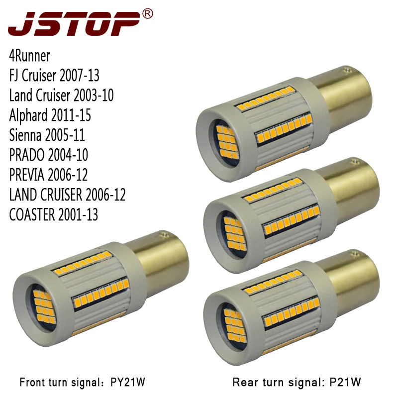 

JSTOP 4PCS/set No Hyper Flash 12-24V BAU15S PY21W canubs led Turn Lights P21W 1156 100% No error led car front Rear Turn Signal