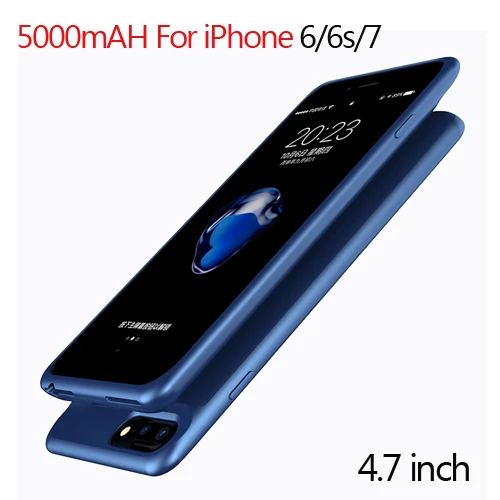 Blue for i6 i6s i7 Чехол для зарядного устройства для iPhone 6 6s Plus 5000/7000 мАч, чехол для внешнего аккумулятора для iPhone 7 7 plus - Цвет: Blue for i6 i6s i7