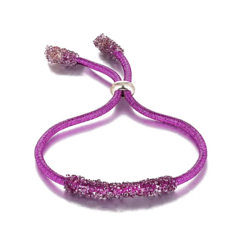 Purple BOYULIGE очаровательный со стразами браслет на лодыжке серебряные разноцветные на цепочке цепочка для ног пляжные браслеты на ногу для женщин подарок ювелирной дружбы - Окраска металла: Purple