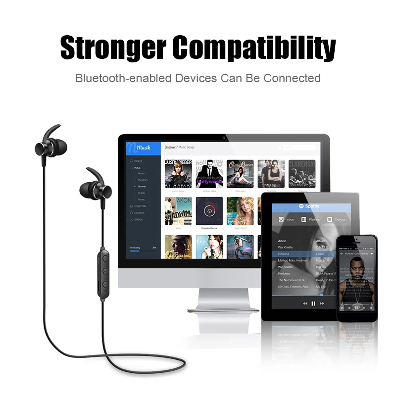 M& J bluetooth-наушники на шею магнит TF карта беспроводные наушники для Xiaomi iPhone наушники стерео auriculares fone de ouvido