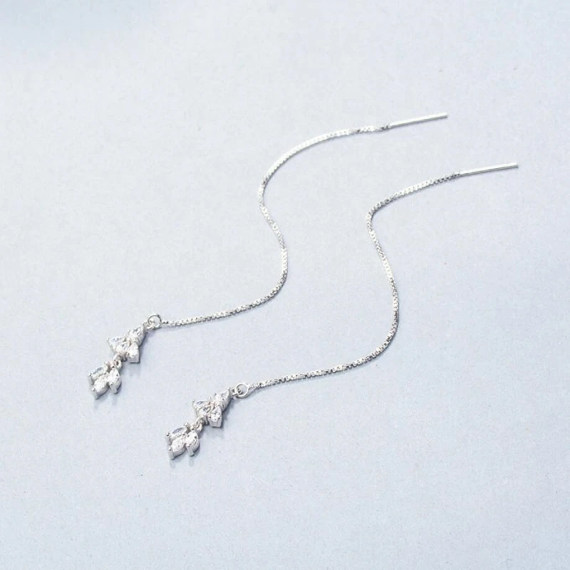 Женские серьги подвески из серебра 925 пробы с гипоаллергенной