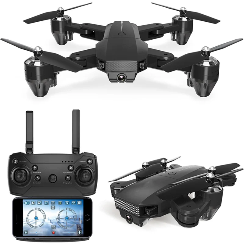 Дрон с HD камерой 720P складной недорогой Радиоуправляемый вертолет Wi Fi FPV 100 м rtf