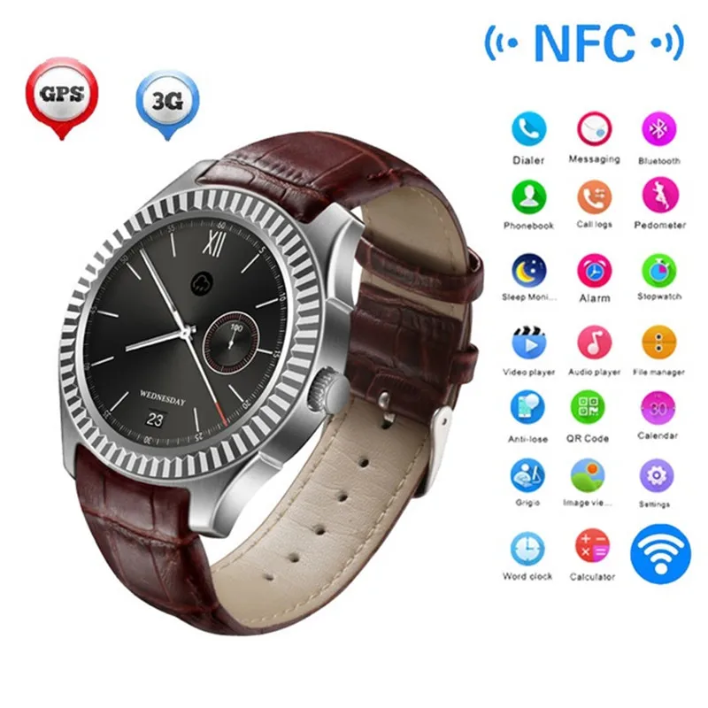 No.1 D7 умные часы 1,3 дюймов Android 4,4 SIM умные часы gps wifi 3g умные часы с Bluetooth 1G 8G Импульсный монитор двухъядерный