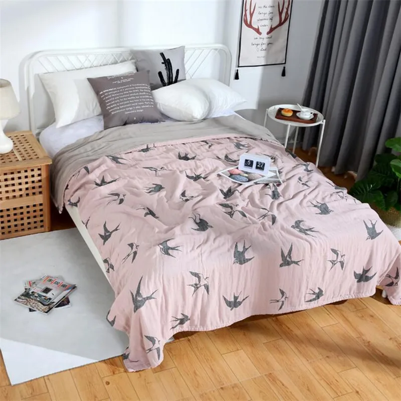 150x200cm 150*200 см, летнее одеяло, мягкое постельное белье для детей и взрослых, 4 слоя, муслин, хлопок, кондиционер, спальное одеяло - Цвет: 150x200cm