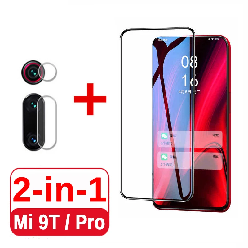 Закаленное стекло 9D с полным покрытием для Xiaomi Mi 9 t Защитная пленка экрана и