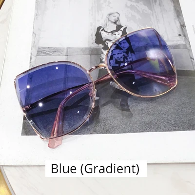 Blue Gradient Ralferty элегантные женские крупные солнцезащитные очки брендовые дизайнерские серые градиентные Оттенки для женщин Шикарные очки Oculos M006 - Цвет линз: Blue Gradient