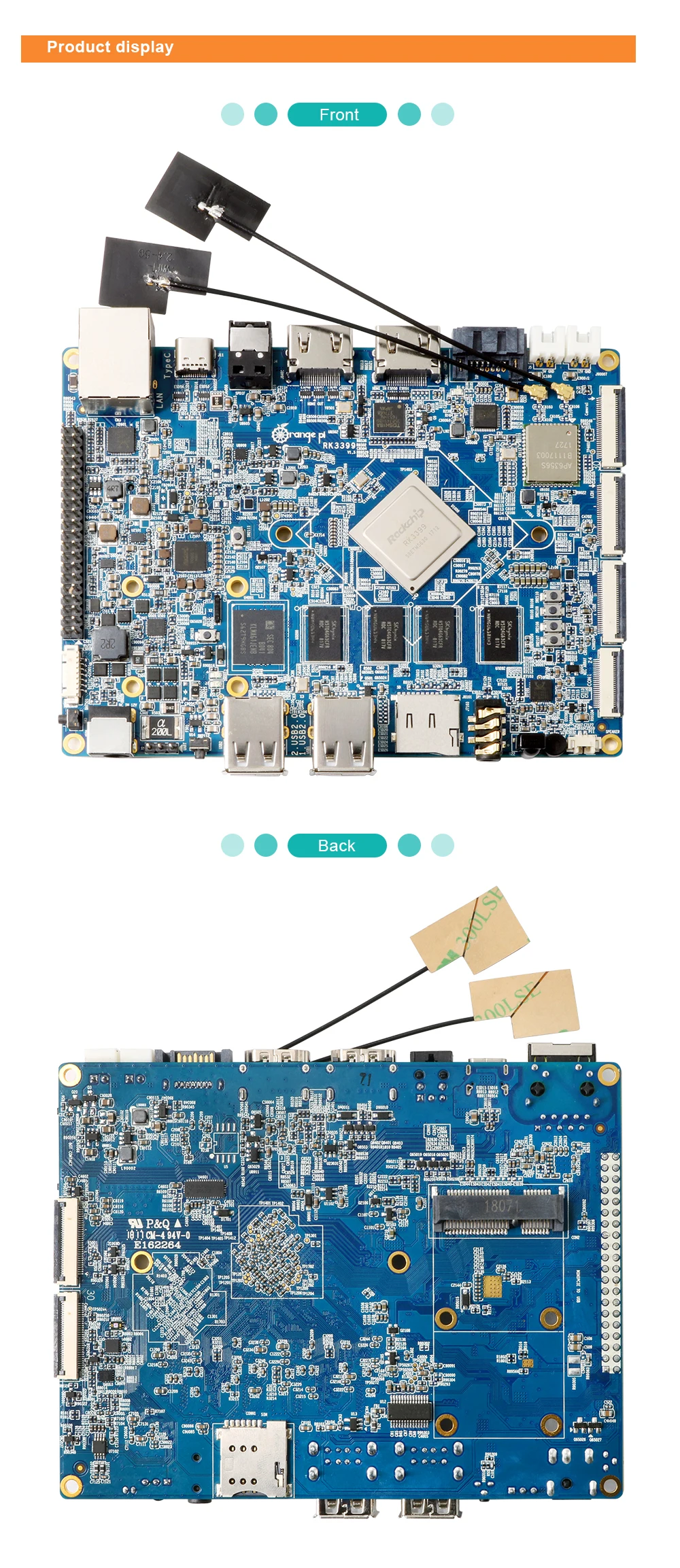 Оранжевый Pi RK3399 4 ГБ DDR3 16 Гб EMMC двухъядерный Cortex-A72 макетная плата Поддержка Android 6,0