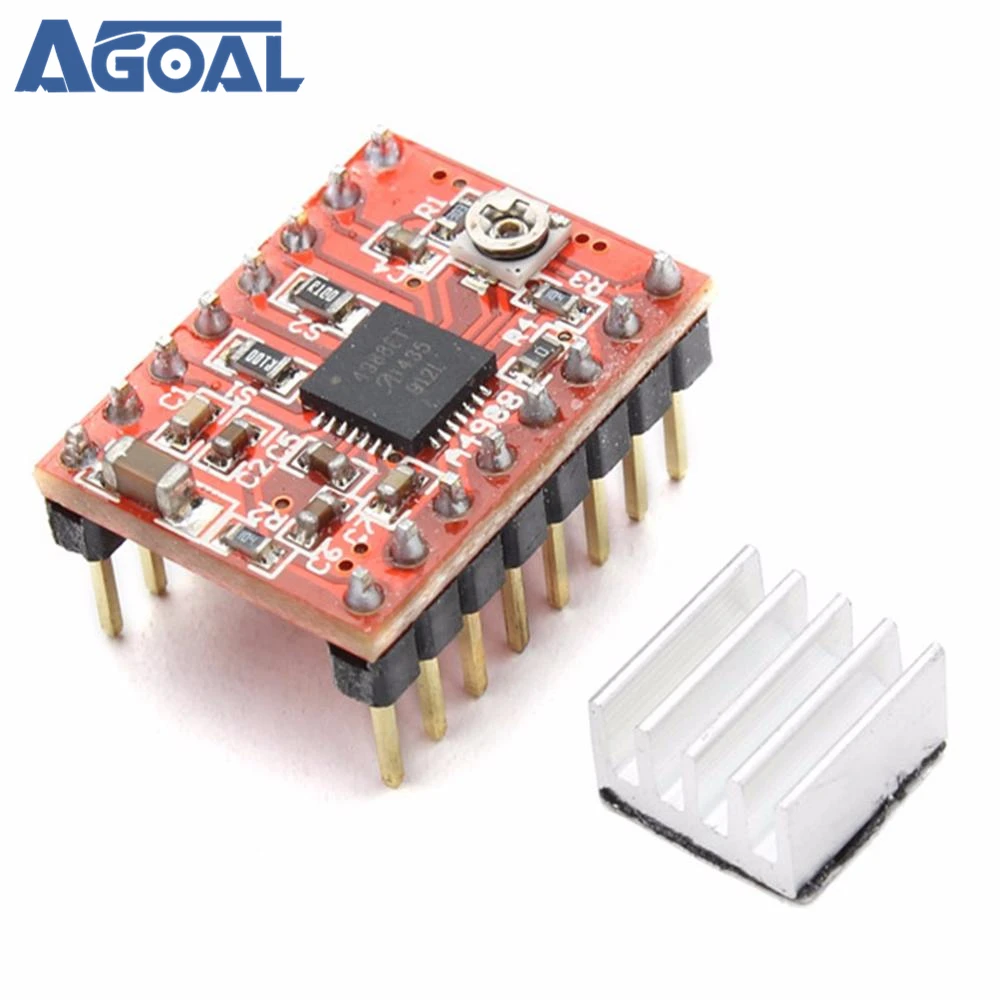 

5pcs/lot 3D Printer A4988 Reprap Stepping Stepper Step Motor Driver Module with heat sink Free Shipping factory directly selling