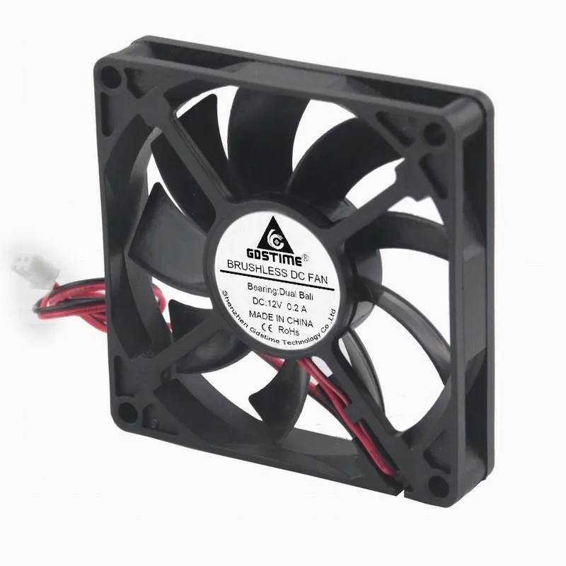 100 Pcs Gdstime DC 12V 2Pin 8015 80mm*80mm*15mm Dual Ball Bearing Brushless Cooler Cooling Fan 80mm x 15mm 8cm