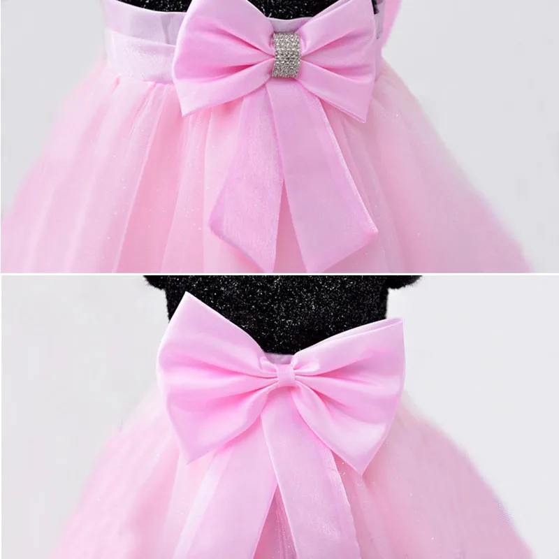 

OFCS Princess Bow tie Ball Gown Girls Dress Summer off Shoulder Evening Gown For Wedding Party Children's Clothing Flower Dresse