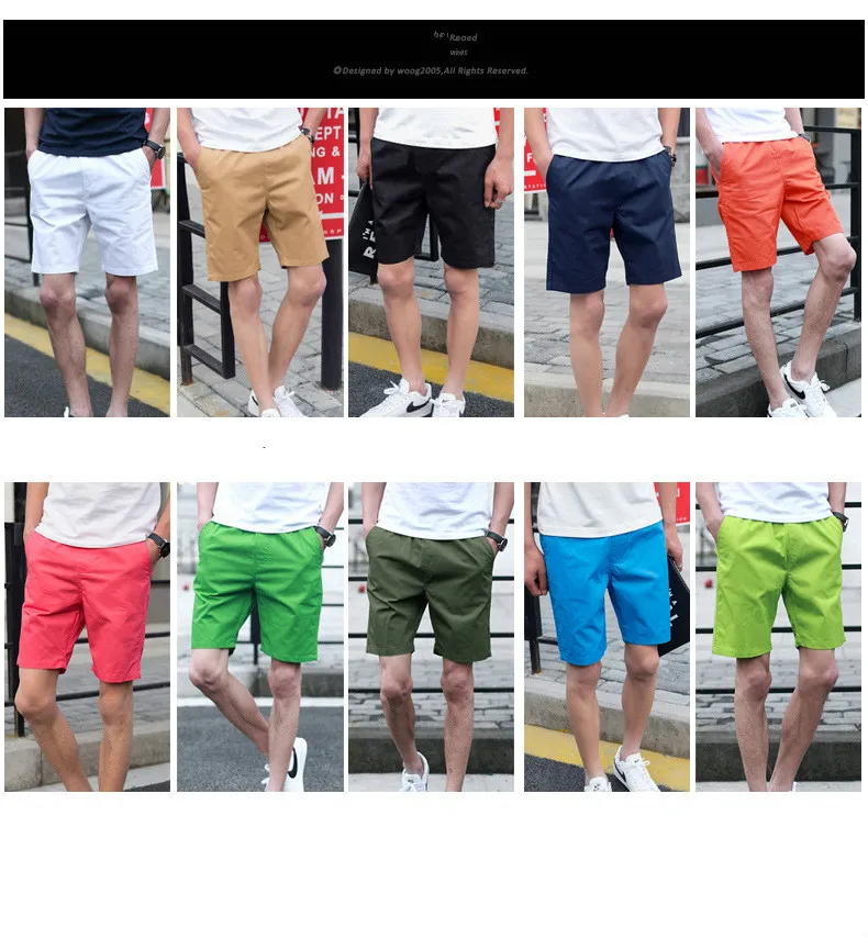 Шорты мужские домашние хлопковые повседневные Бермуды большие размеры 8 цветов