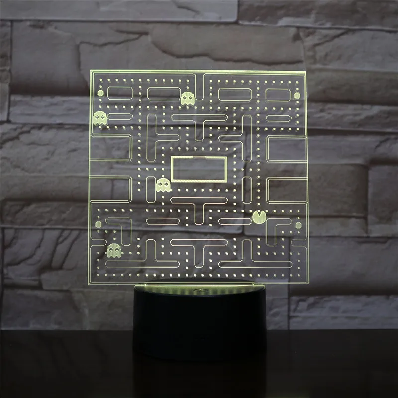 Мультфильм USB Pac-man Игра тема цвет ночник светодиодный призрачная лампа спальня детская комната украшение освещение