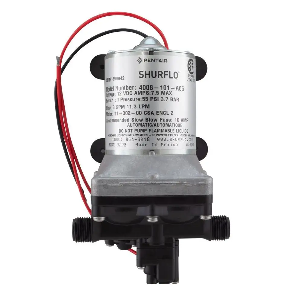 SHURFLO REVOLUTION 4008-101-A65 RV насос для пресной воды 12V DC 3 gpm 11.3L/мин 60PSI мембранный насос с высоким потоком высокого давления suck 1,8 m