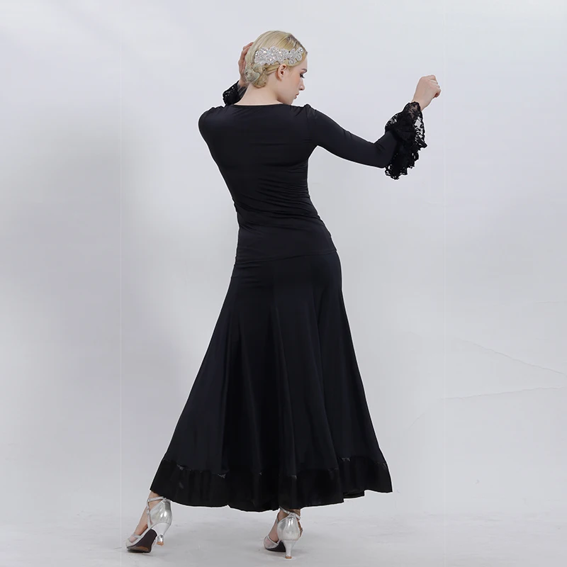 ballroom skirt waltz dress black dresses flamenco modern dance costumes top and dancing clothes |