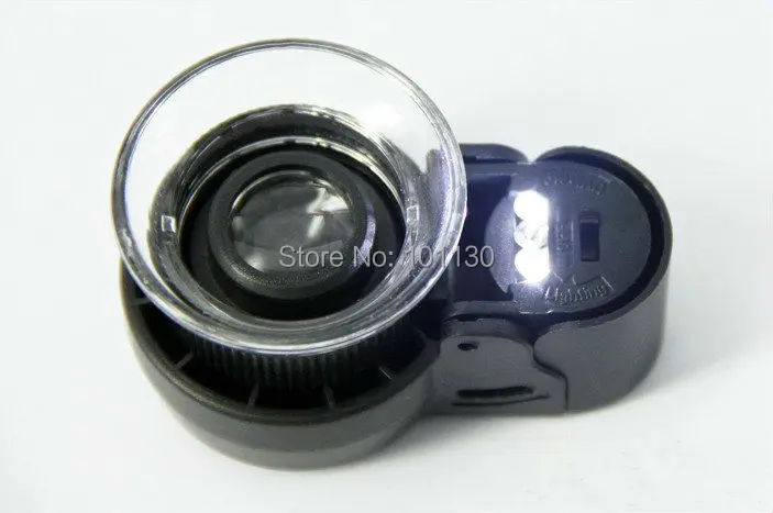 30x21мм Обнаружение валюты ювелирное изделие Карманная Лупа со светодиодной